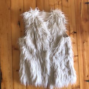 Reversible faux fur and suede vest